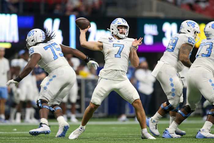 Sam Howell may be the first quarterback to hear his name called in the 2022 NFL Draft.